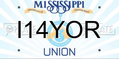 I14YOR Mississippi License Plate