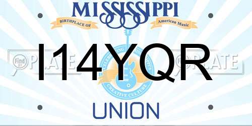 I14YQR Mississippi License Plate