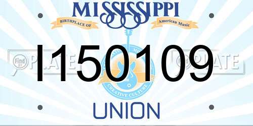 I150109 Mississippi License Plate