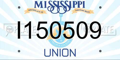 I150509 Mississippi License Plate