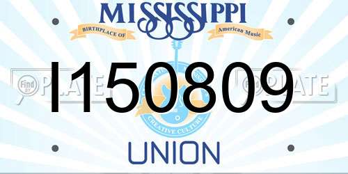 I150809 Mississippi License Plate