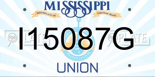 I15087G Mississippi License Plate