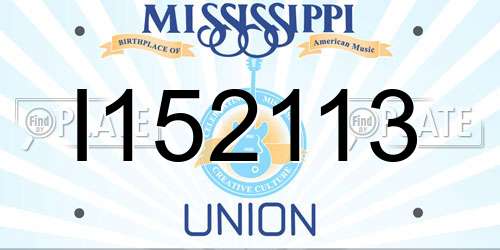 I152113 Mississippi License Plate