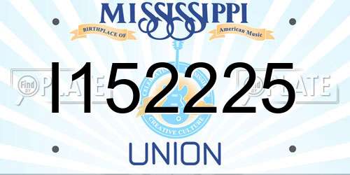 I152225 Mississippi License Plate