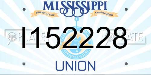 I152228 Mississippi License Plate