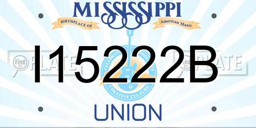 I15222B Mississippi License Plate