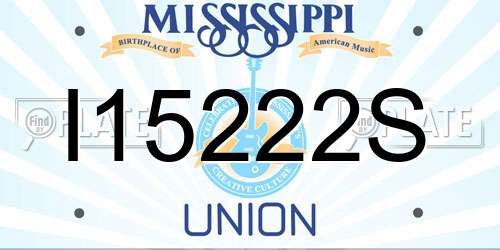 I15222S Mississippi License Plate