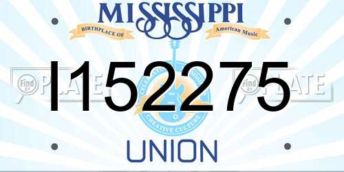 I152275 Mississippi License Plate