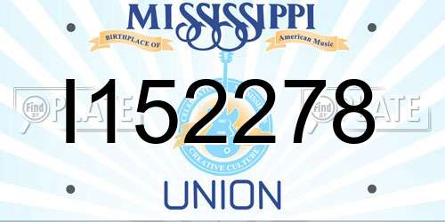 I152278 Mississippi License Plate