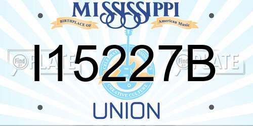 I15227B Mississippi License Plate