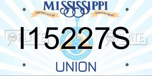 I15227S Mississippi License Plate