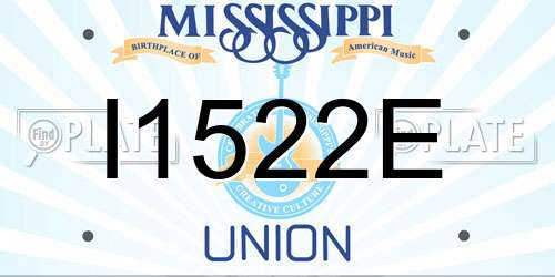 I1522E Mississippi License Plate