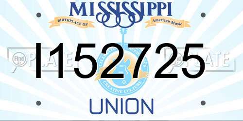 I152725 Mississippi License Plate