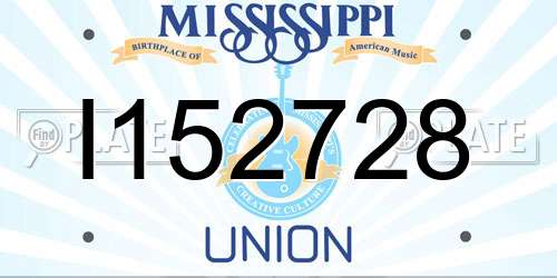 I152728 Mississippi License Plate