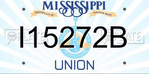 I15272B Mississippi License Plate