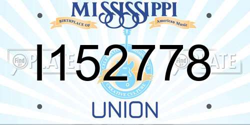 I152778 Mississippi License Plate