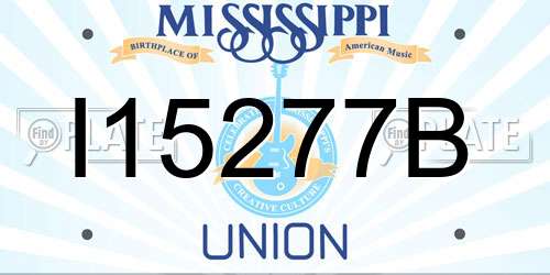 I15277B Mississippi License Plate