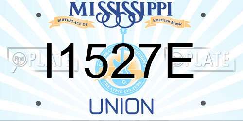 I1527E Mississippi License Plate