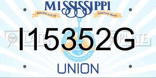 I15352G Mississippi License Plate
