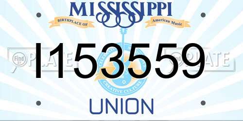 I153559 Mississippi License Plate