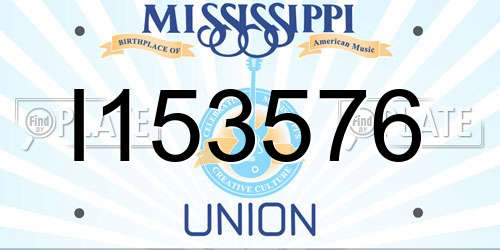 I153576 Mississippi License Plate