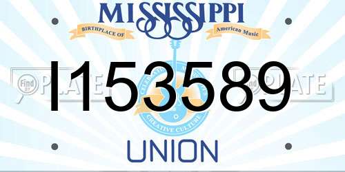 I153589 Mississippi License Plate