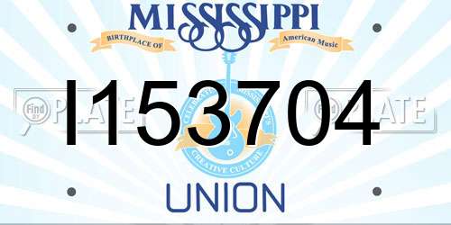 I153704 Mississippi License Plate