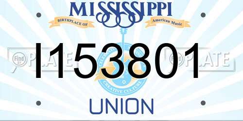 I153801 Mississippi License Plate