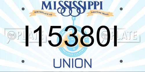 I15380I Mississippi License Plate