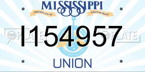 I154957 Mississippi License Plate