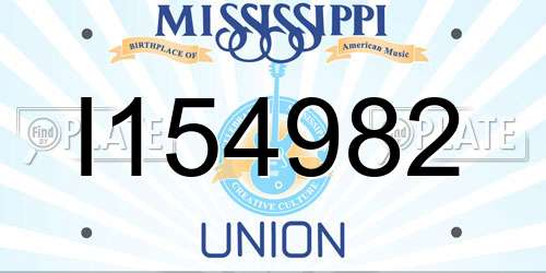 I154982 Mississippi License Plate