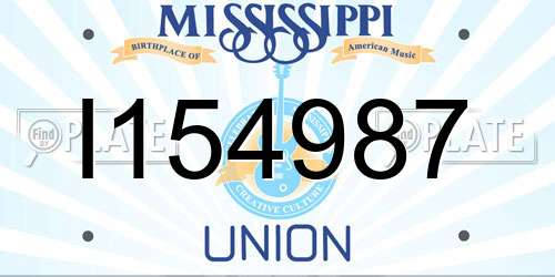 I154987 Mississippi License Plate