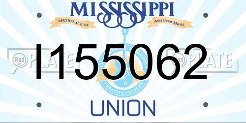 I155062 Mississippi License Plate
