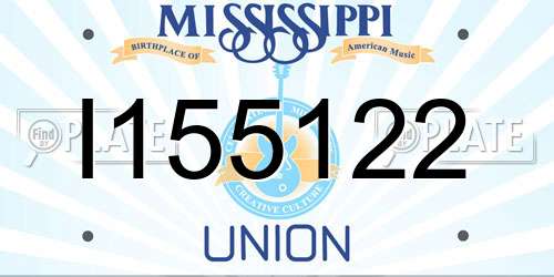 I155122 Mississippi License Plate