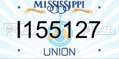 I155127 Mississippi License Plate