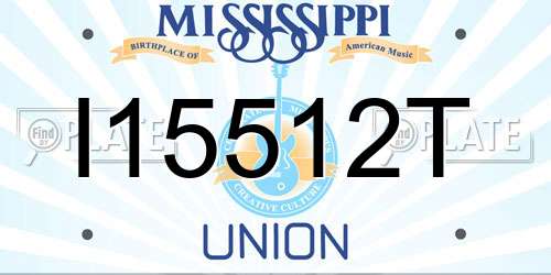 I15512T Mississippi License Plate