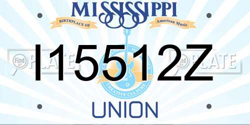 I15512Z Mississippi License Plate