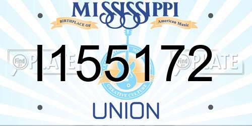 I155172 Mississippi License Plate