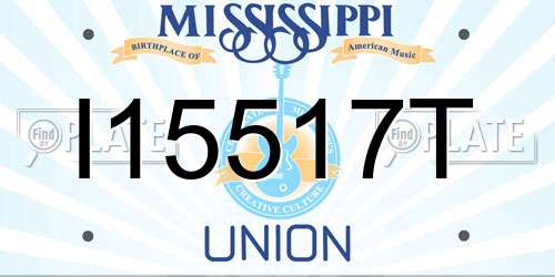I15517T Mississippi License Plate