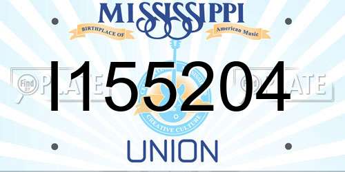 I155204 Mississippi License Plate