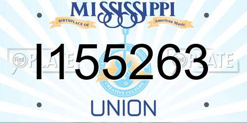 I155263 Mississippi License Plate