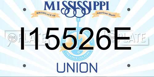 I15526E Mississippi License Plate