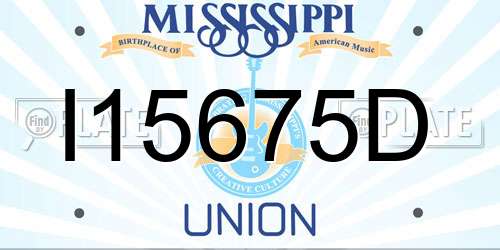 I15675D Mississippi License Plate