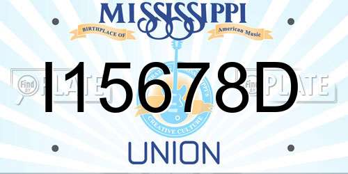 I15678D Mississippi License Plate