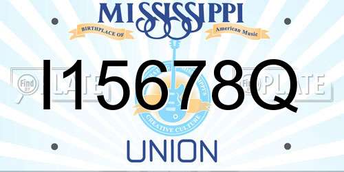 I15678Q Mississippi License Plate