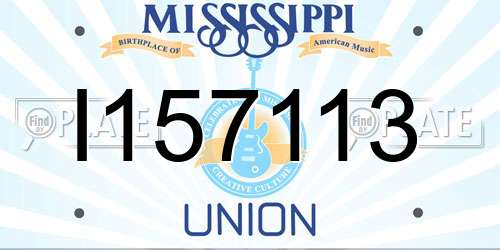 I157113 Mississippi License Plate