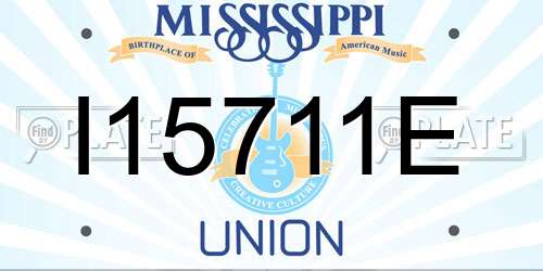 I15711E Mississippi License Plate