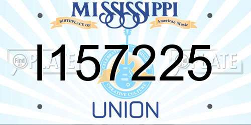 I157225 Mississippi License Plate