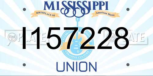 I157228 Mississippi License Plate