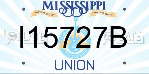 I15727B Mississippi License Plate